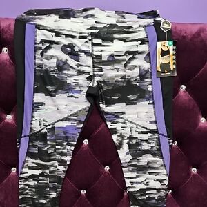 Avia Purple and Black Leggings for Active Wear